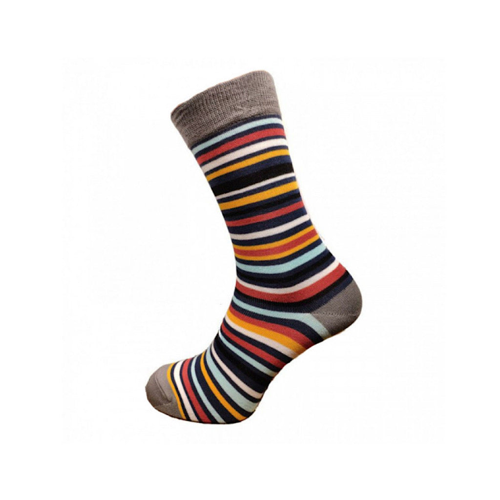 Luxurious Men's Bamboo Socks | Blue Tone Multi Stripe