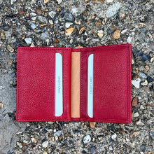 Load image into Gallery viewer, Red Leather Credit Card Holder By &#39;Oak&#39; | 8 Card Slots (open)
