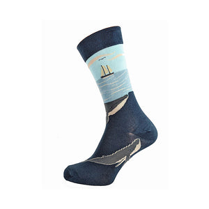 Luxurious Men's Bamboo Socks | Sail Boat & Whale