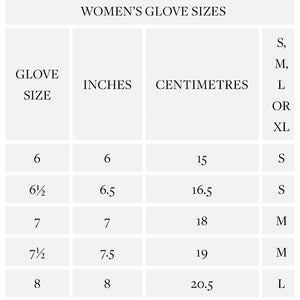 Ladies Black Cashmere Lined Leather Gloves By Dents (size chart)