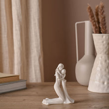 Load image into Gallery viewer, Kneeling Mother &amp; Daughter Embrace White Portrait Figurine (scale)
