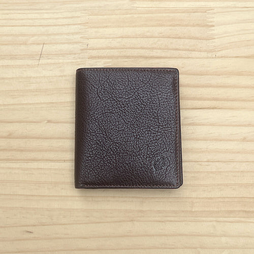 Gents Brown Small Leather Wallet By Oak (closed)