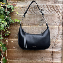 Load image into Gallery viewer, Black Mini &#39;Matilda&#39; Scoop Shoulder/Crossbody Bag (front)
