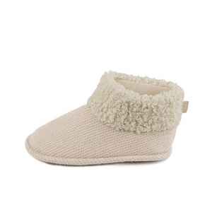 Ladies Cable Knit Boot Slipper