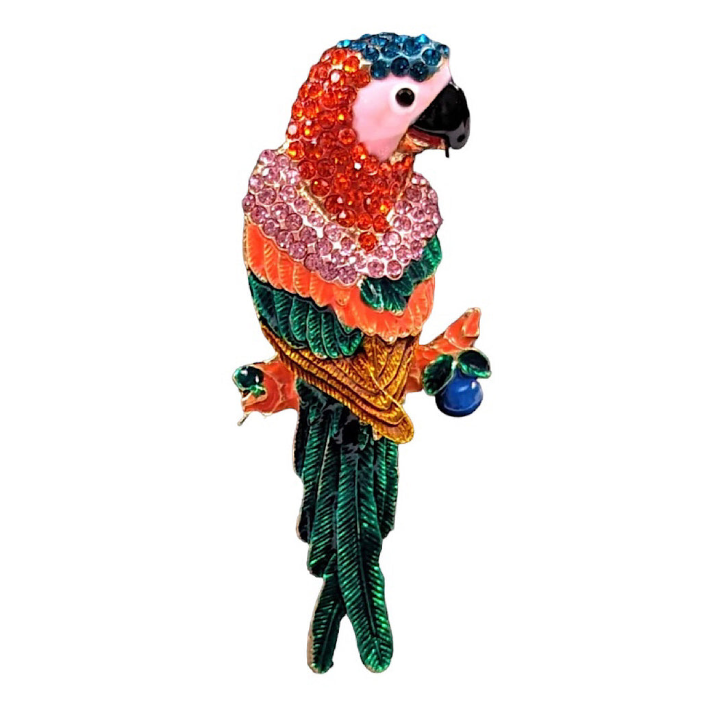 Vibrant Parrot Brooch/Scarf Pin