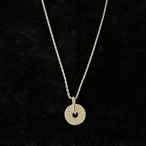 Silver Delicate Short Circle Crystal Necklace