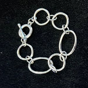 Silver Chain T-Bar Bracelet