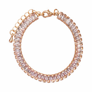 Gold Elizabeth Cubic Zirconia Clasp Bracelet