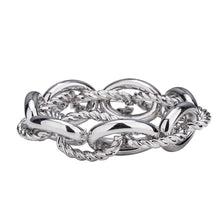 Load image into Gallery viewer, Silver Mixed Metal Rope Effect Bracelet
