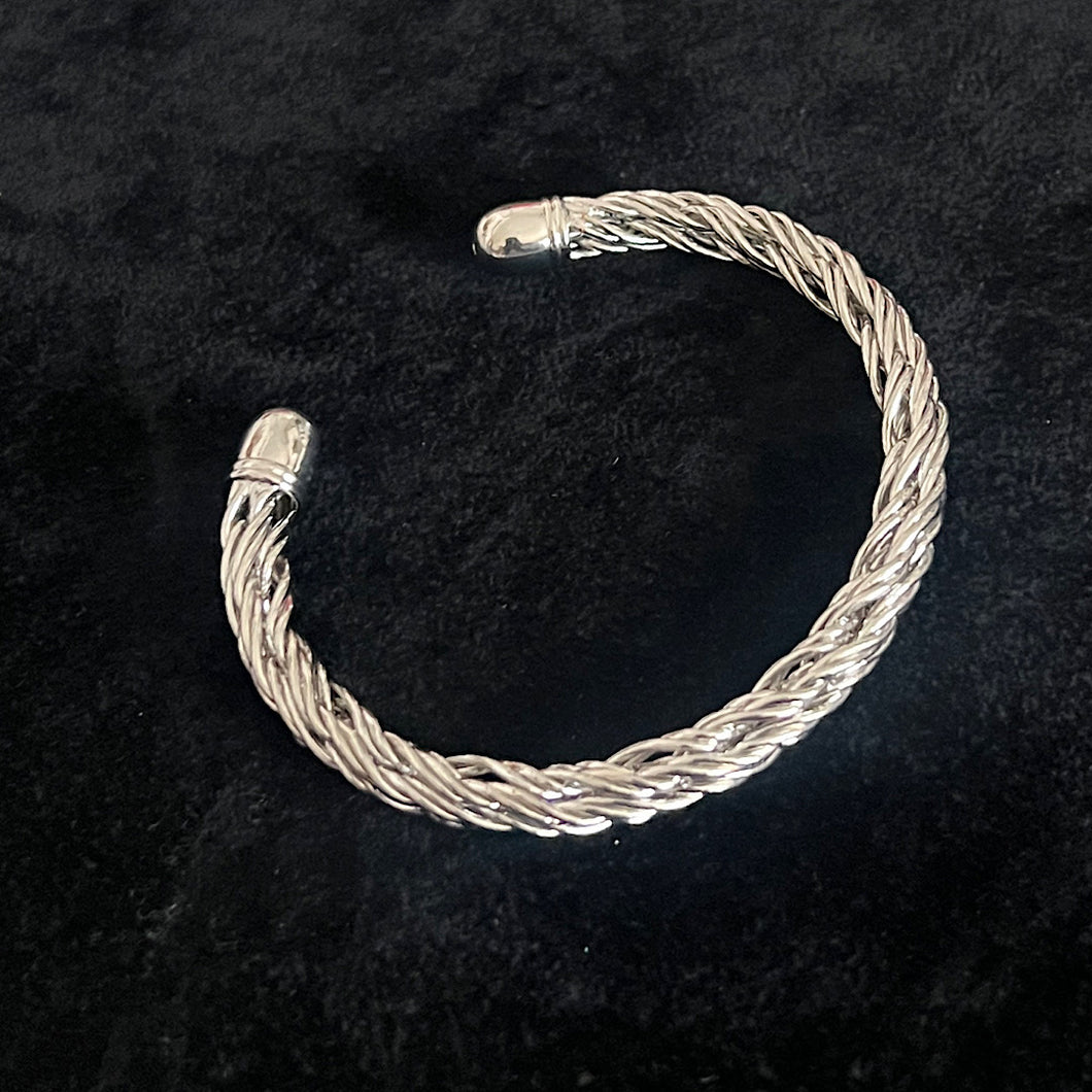 Silver Twisted African Style Bangle