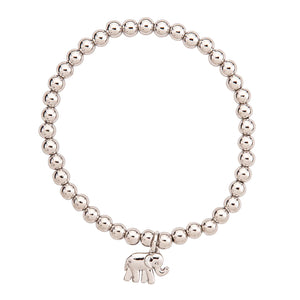 Silver Beaded Elephant Bracelet
