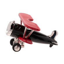 Load image into Gallery viewer, Miniature Clock - Black &amp; Red Bi Plane

