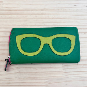 Genuine Leather Glasses & Sunglasses Case | Emerald, Pear & Hot Pink