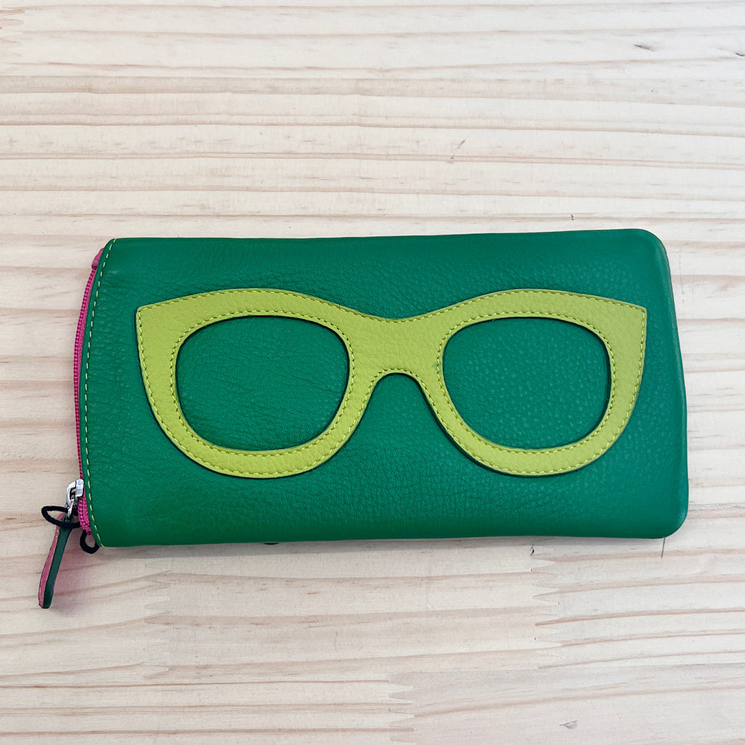 Genuine Leather Glasses & Sunglasses Case | Emerald, Pear & Hot Pink
