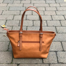 Load image into Gallery viewer, Our Bestselling &quot;Connie&quot; Grab Bag with Tan Handles | Cognac
