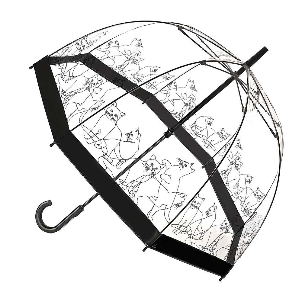 Cat Trim Print Birdcage Walking Umbrella