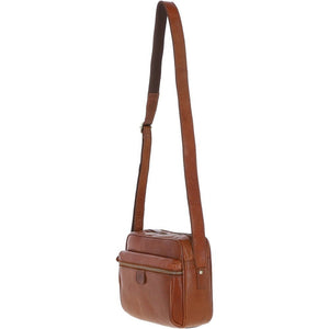 Honey Tan 'Ash' Leather Messenger Bag (side)