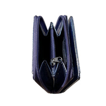 Load image into Gallery viewer, Blue Jean Metallic Effect Small Leather RFID Purse

