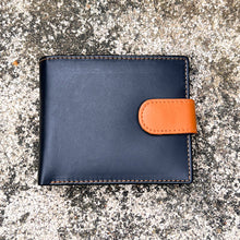 Load image into Gallery viewer, Gents Black &amp; Tan Soft Leather RFID Wallet with Tab By &#39;Zen&#39; (closed)
