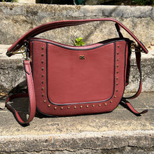 Load image into Gallery viewer, Burgundy Spinel Studded Shoulder Bag
