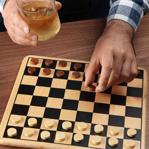 Wooden Draughts Set Board Game