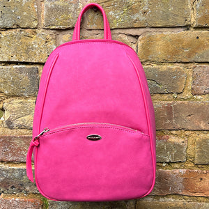 Leather backpack DAVID JONES Pink in Leather - 24676761
