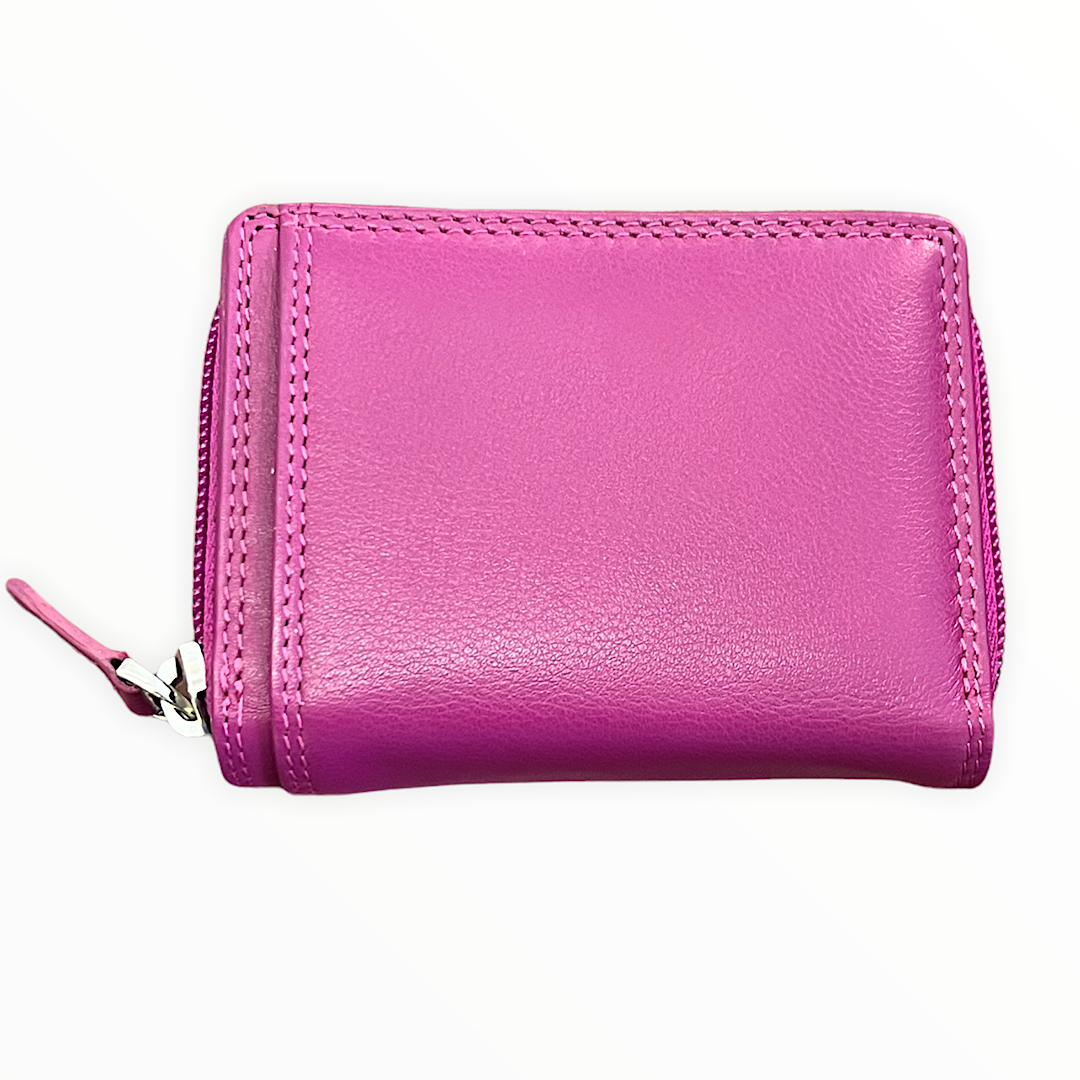 Fuchsia Small 'aka Holiday' Leather RFID Purse – Bucks Leather